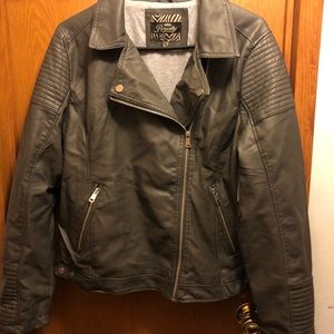 NWT Grey leather jacket
